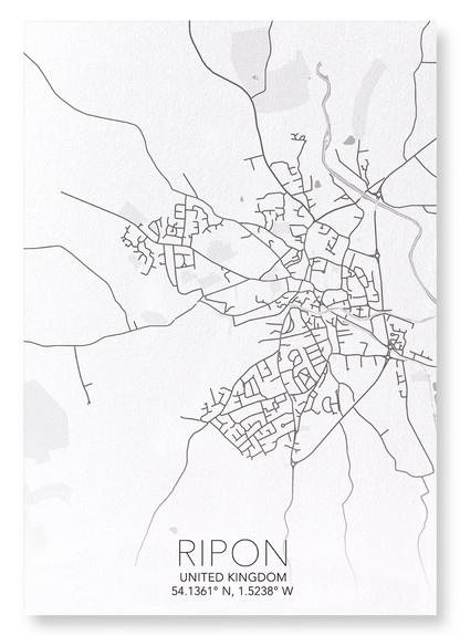 RIPON FULL MAP: Map Full Art Print