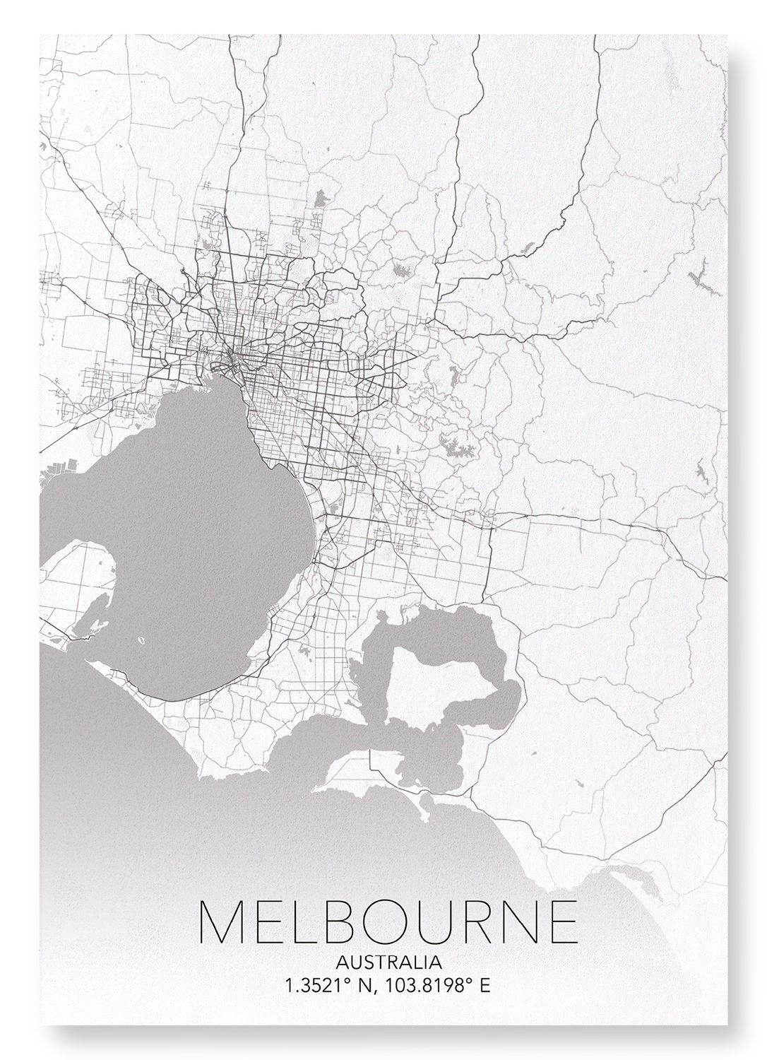 MELBOURNE FULL MAP: Map Full Art Print