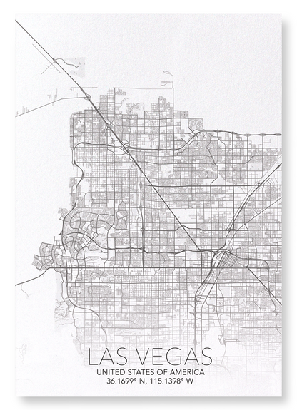 LAS VEGAS FULL MAP: Map Full Art Print