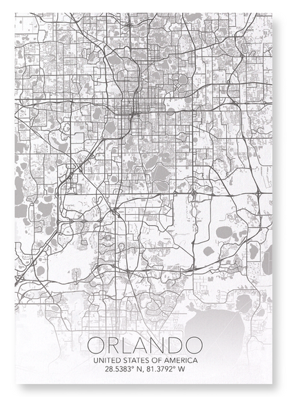 ORLANDO FULL MAP: Map Full Art Print