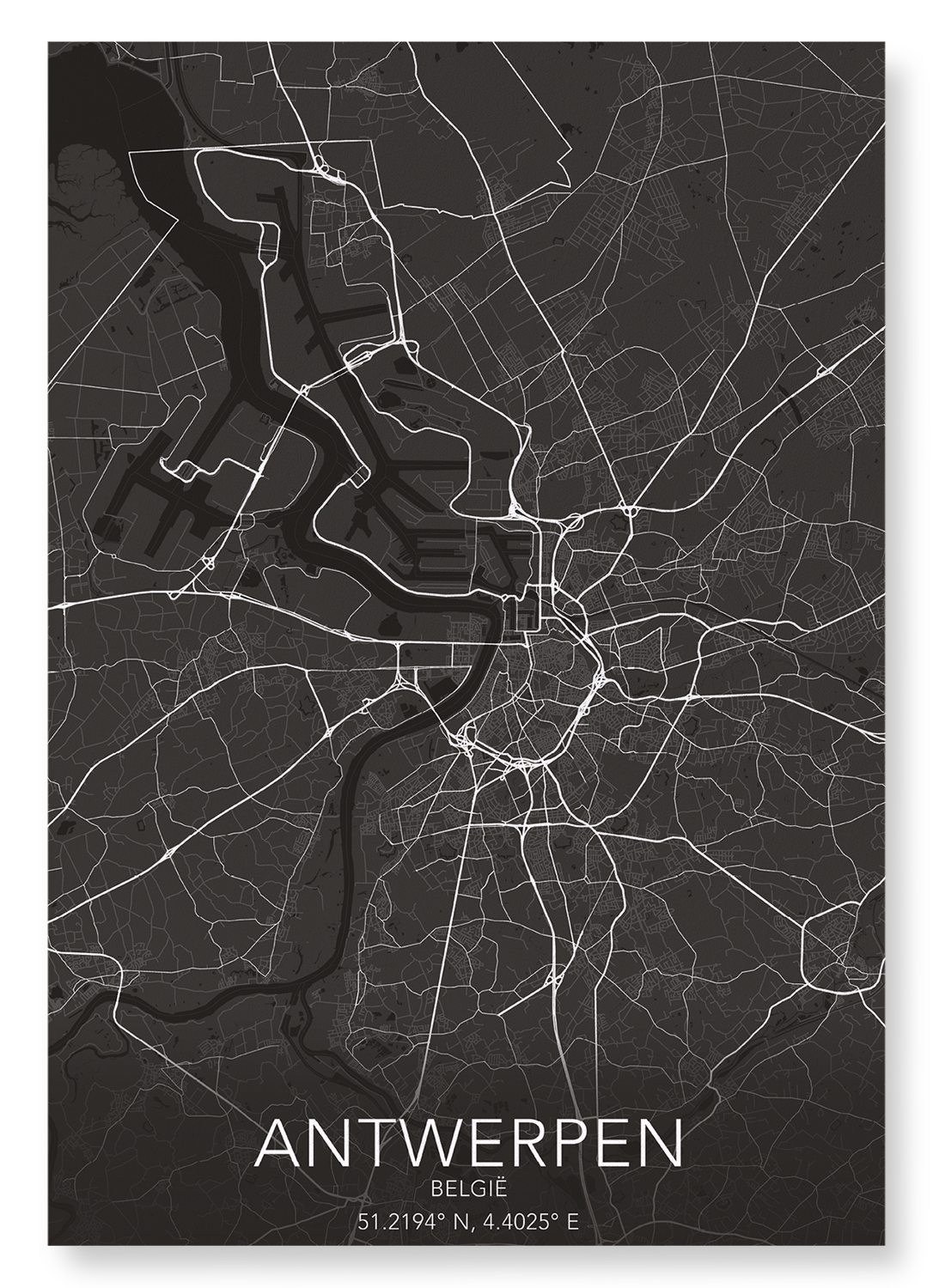 ANTWERP FULL: Map Full Art Print