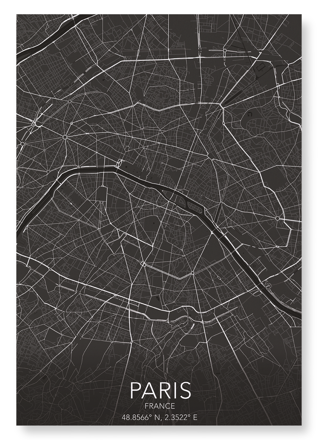 PARIS FULL: Map Full Art Print