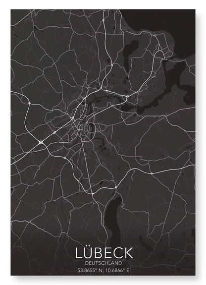 LÜBECK FULL: Map Full Art Print