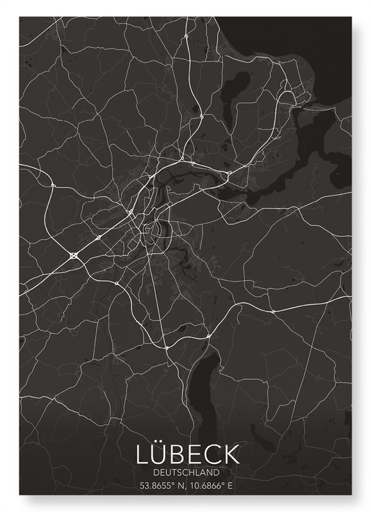 LÜBECK FULL: Map Full Art Print