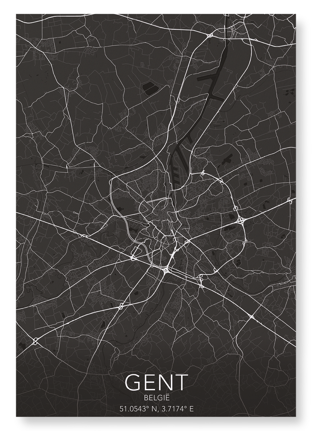 GHENT FULL: Map Full Art Print