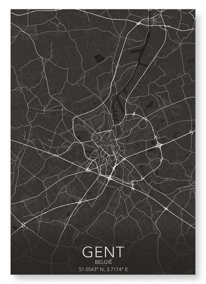 GHENT FULL: Map Full Art Print