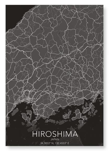 HIROSHIMA FULL: Map Full Art Print