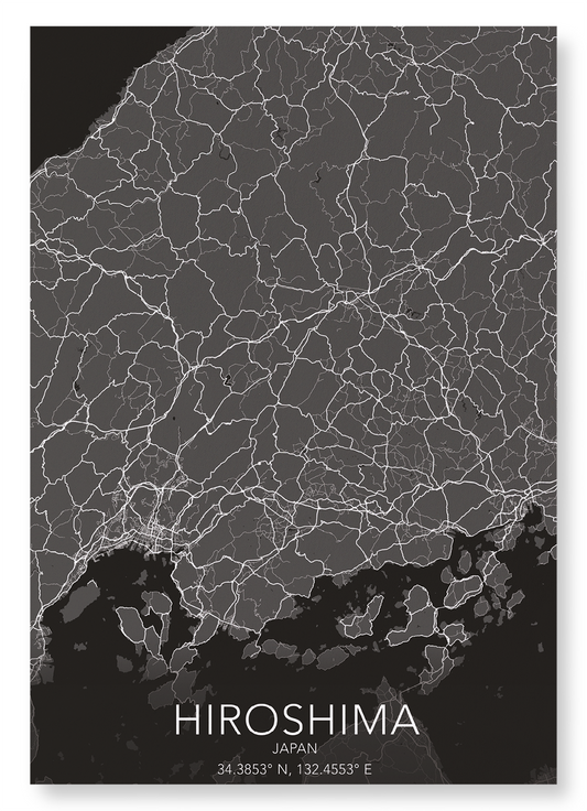 HIROSHIMA FULL: Map Full Art Print