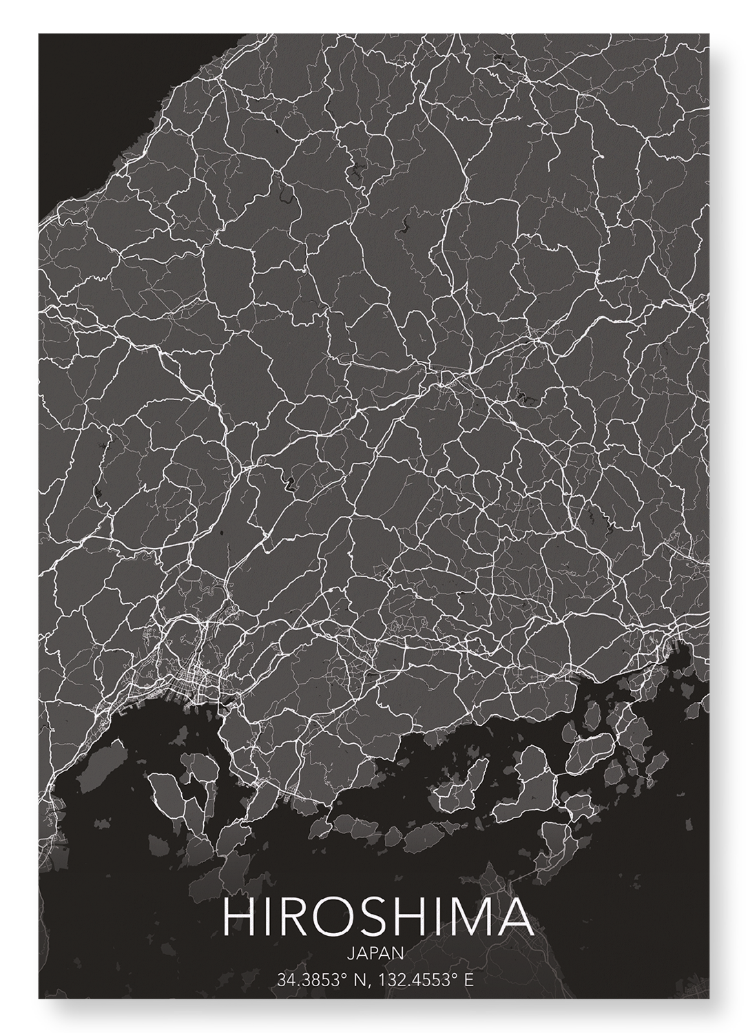 HIROSHIMA FULL: Map Full Art Print