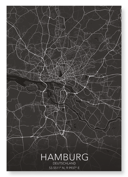 HAMBURG FULL: Map Full Art Print