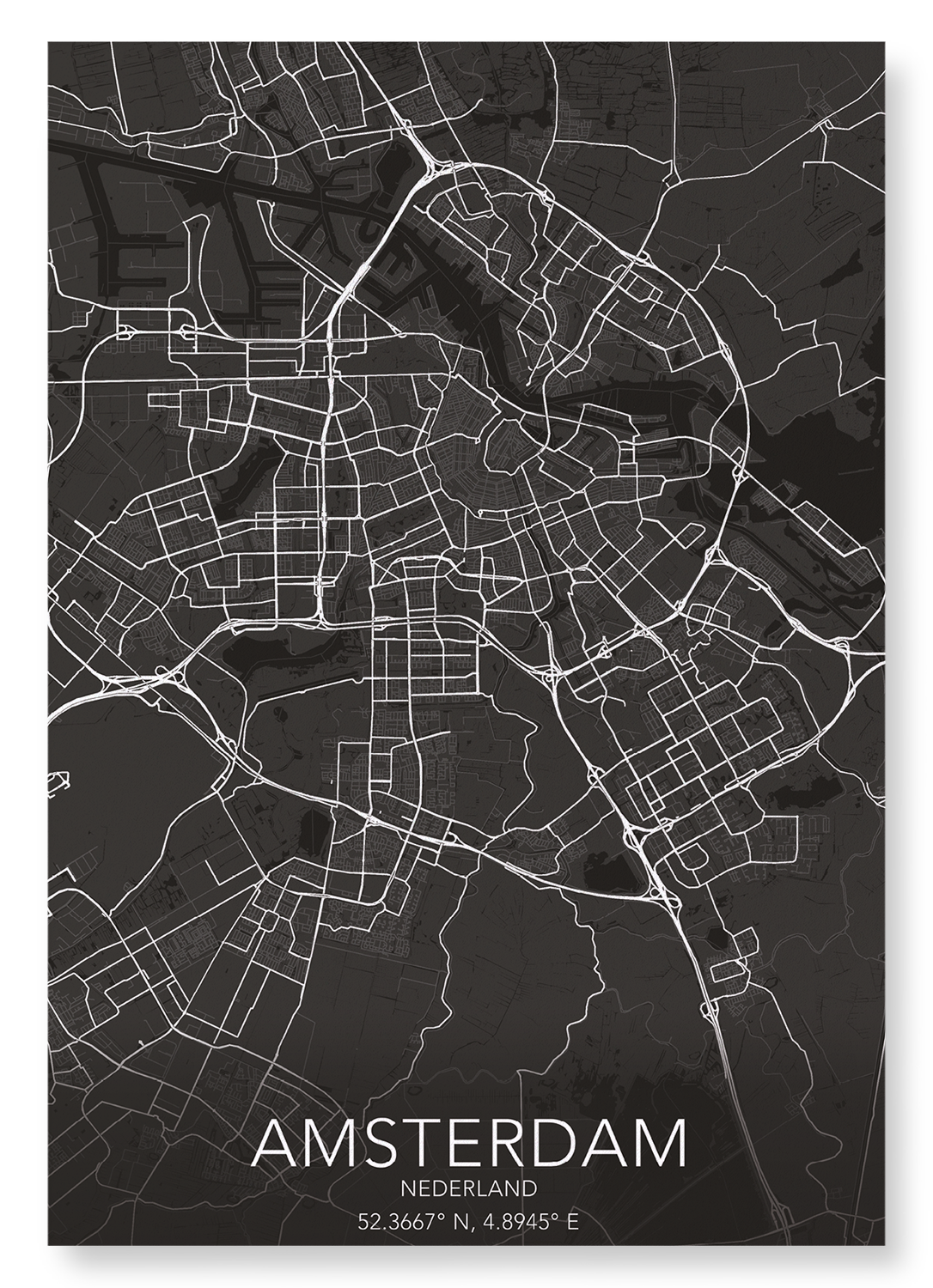AMSTERDAM FULL: Map Full Art Print