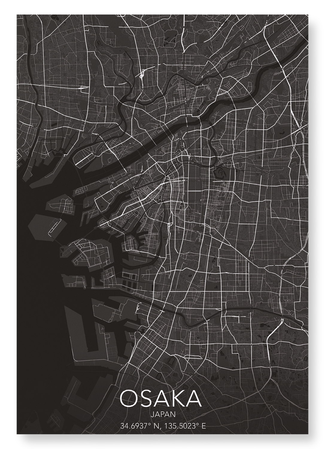 OSAKA FULL: Map Full Art Print