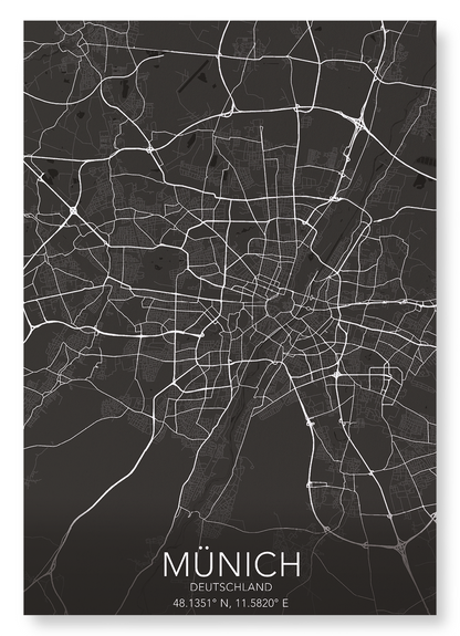 MUNICH FULL: Map Full Art Print