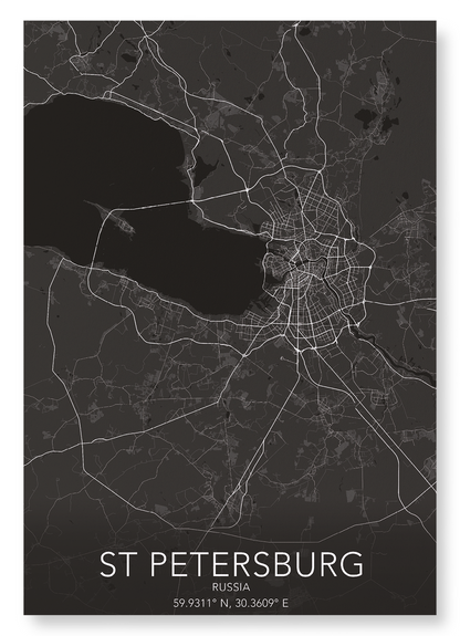 ST PETERSBURG FULL: Map Full Art Print