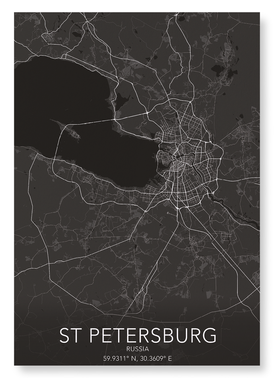 ST PETERSBURG FULL: Map Full Art Print