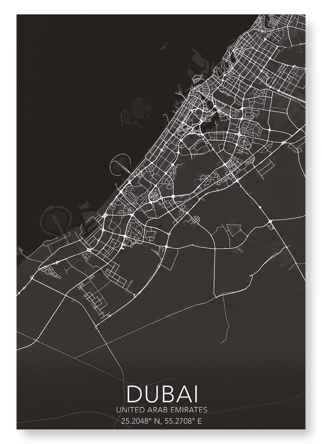 DUBAI FULL: Map Full Art Print