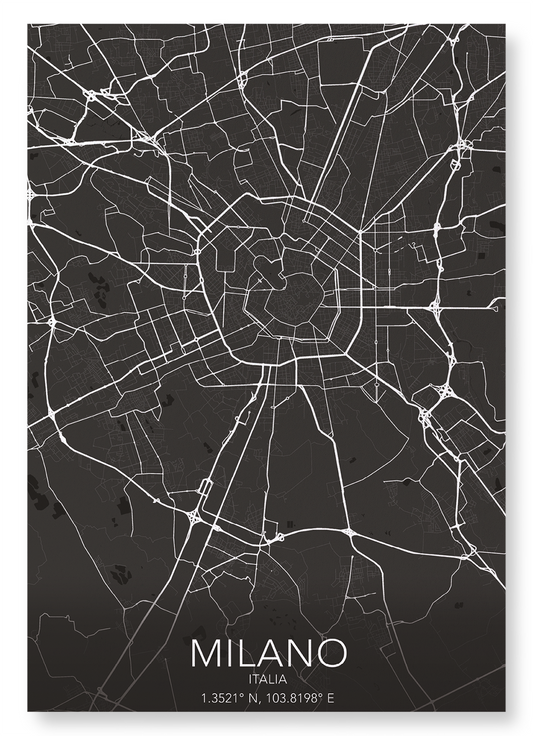 MILAN FULL: Map Full Art Print