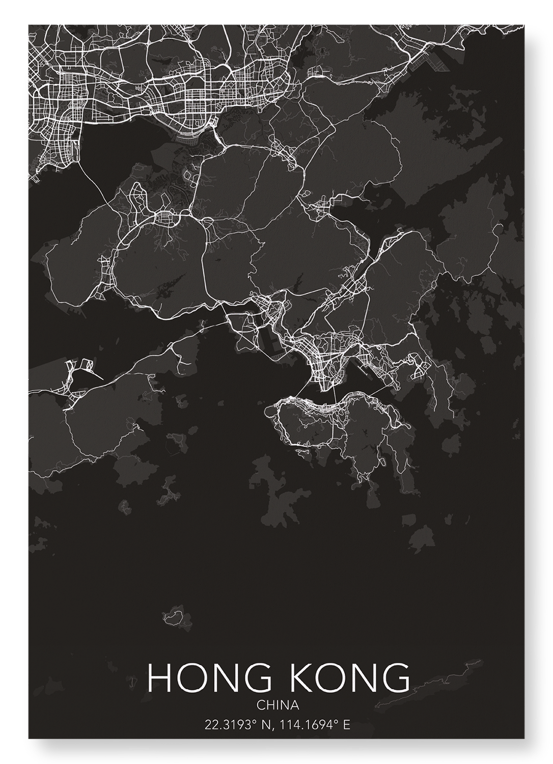 HONG KONG FULL: Map Full Art Print