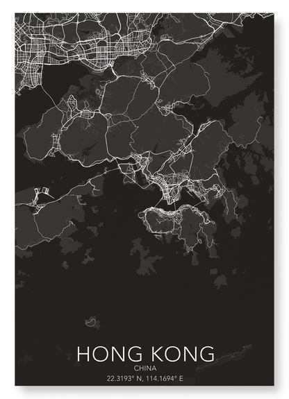 HONG KONG FULL: Map Full Art Print