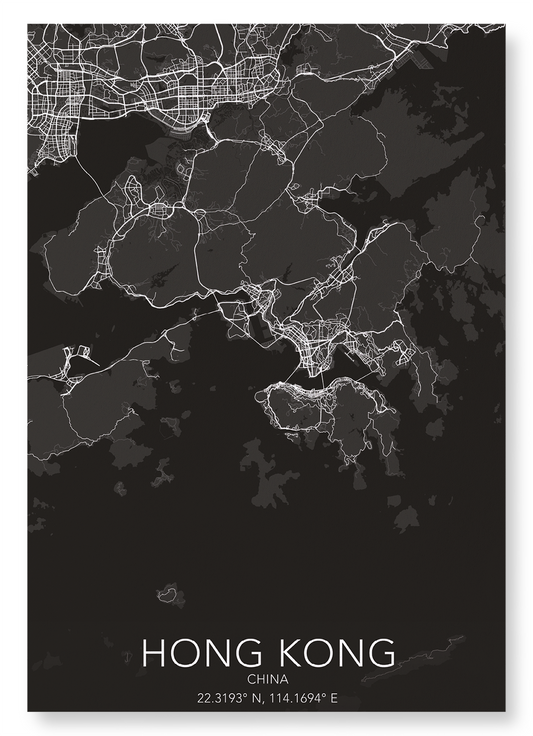 HONG KONG FULL: Map Full Art Print