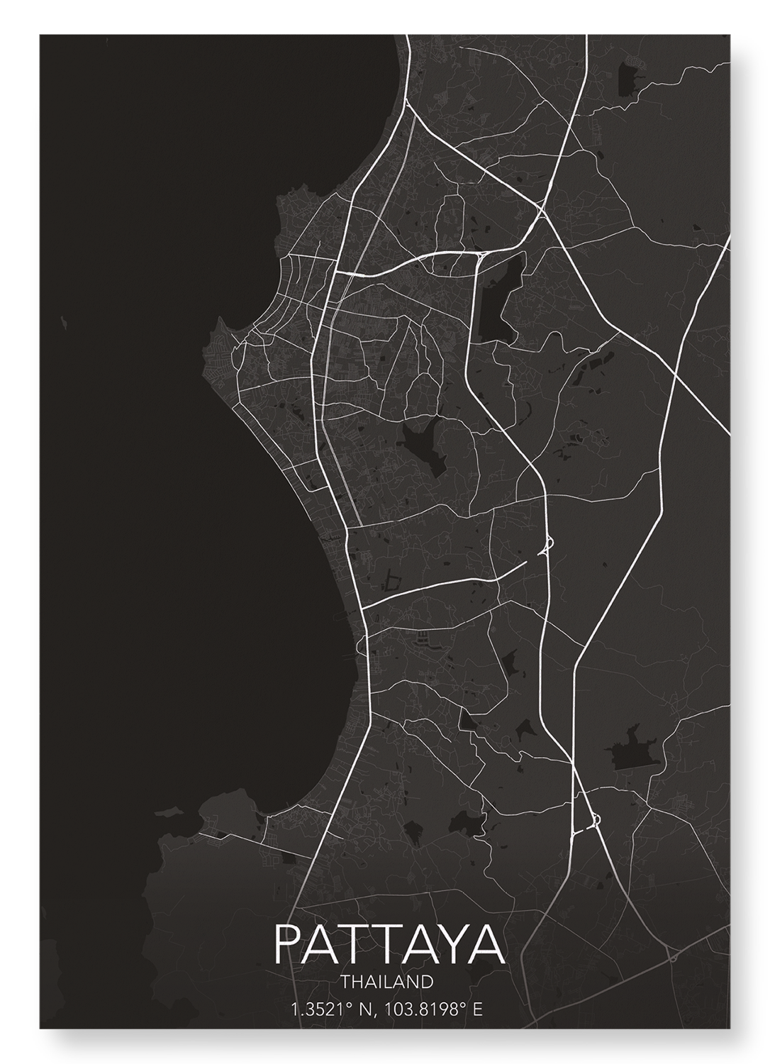 PATTAYA FULL: Map Full Art Print