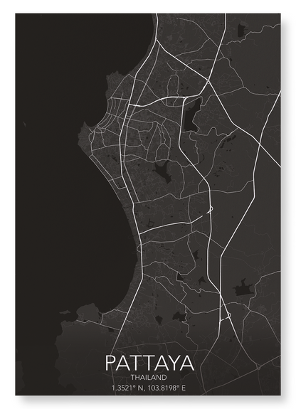 PATTAYA FULL: Map Full Art Print