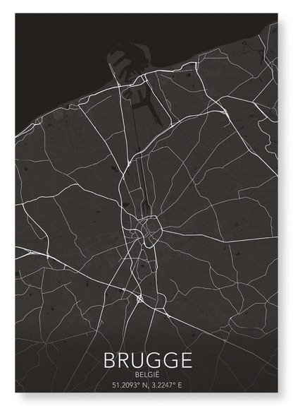 BRUGES FULL: Map Full Art Print
