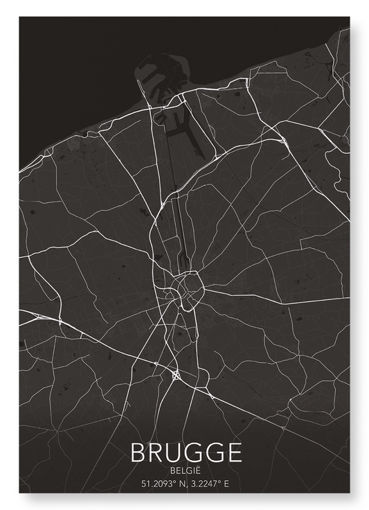 BRUGES FULL: Map Full Art Print