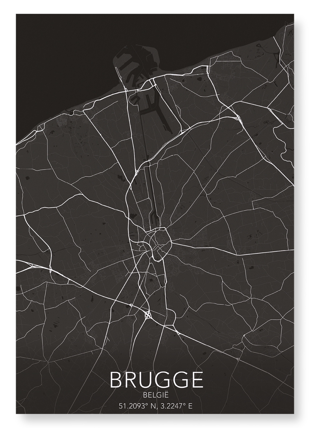 BRUGES FULL: Map Full Art Print