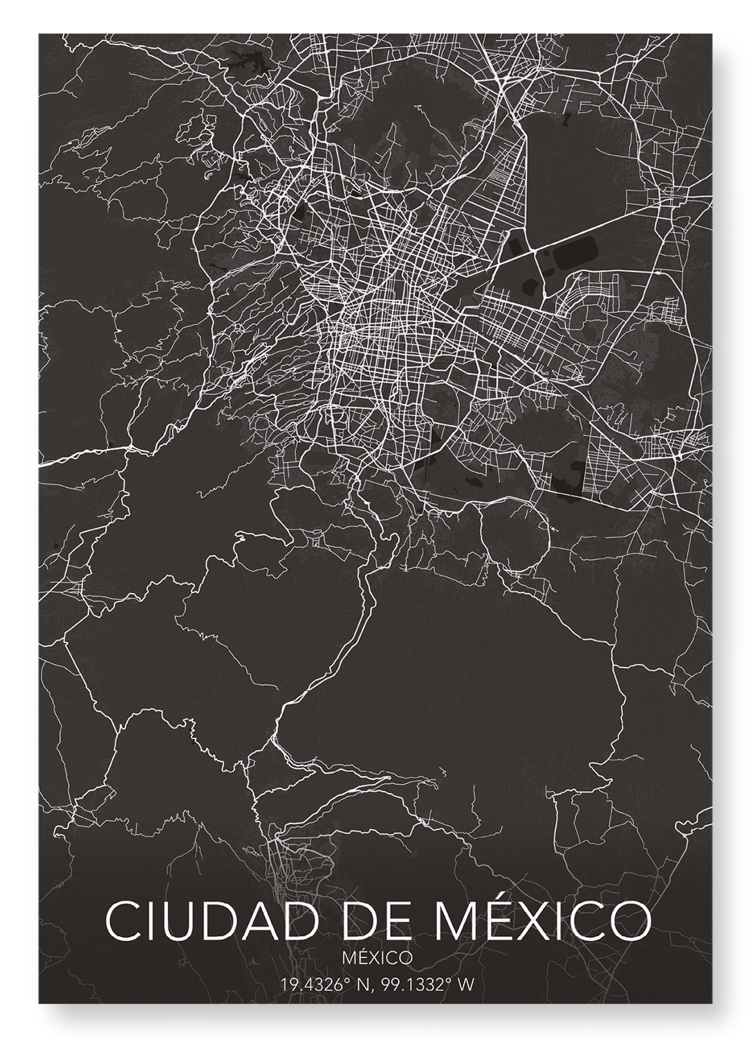 MEXICO CITY  FULL: Map Full Art Print