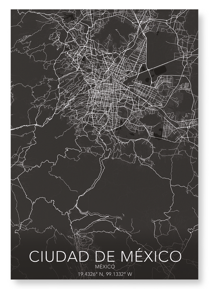 MEXICO CITY  FULL: Map Full Art Print
