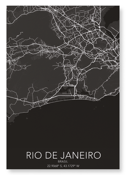 RIO DE JANEIRO FULL: Map Full Art Print