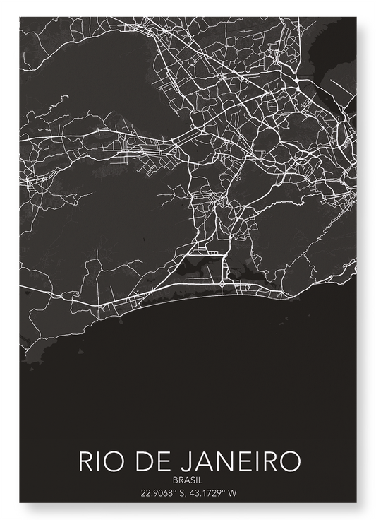 RIO DE JANEIRO FULL: Map Full Art Print