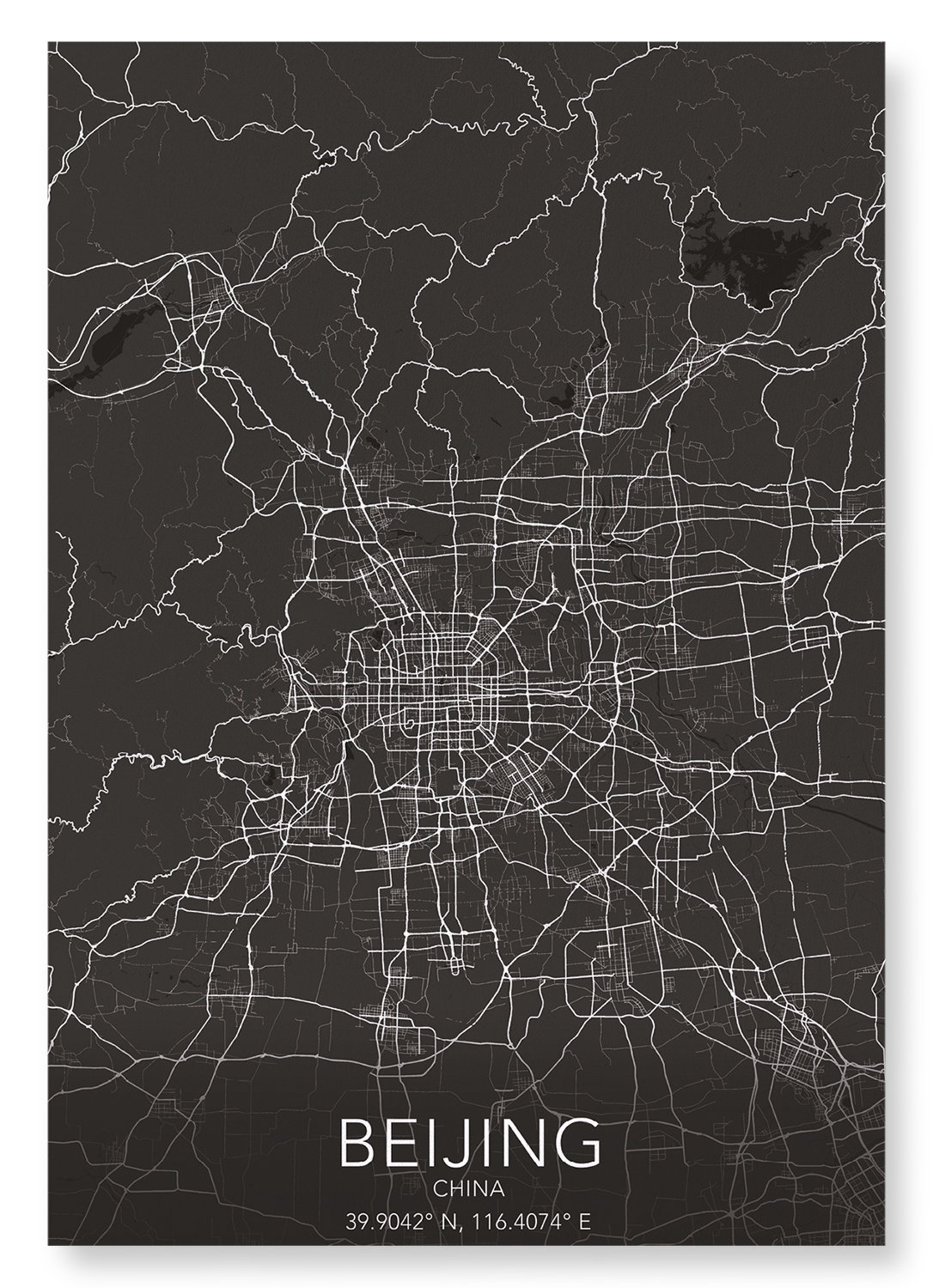 BEIJING FULL: Map Full Art Print