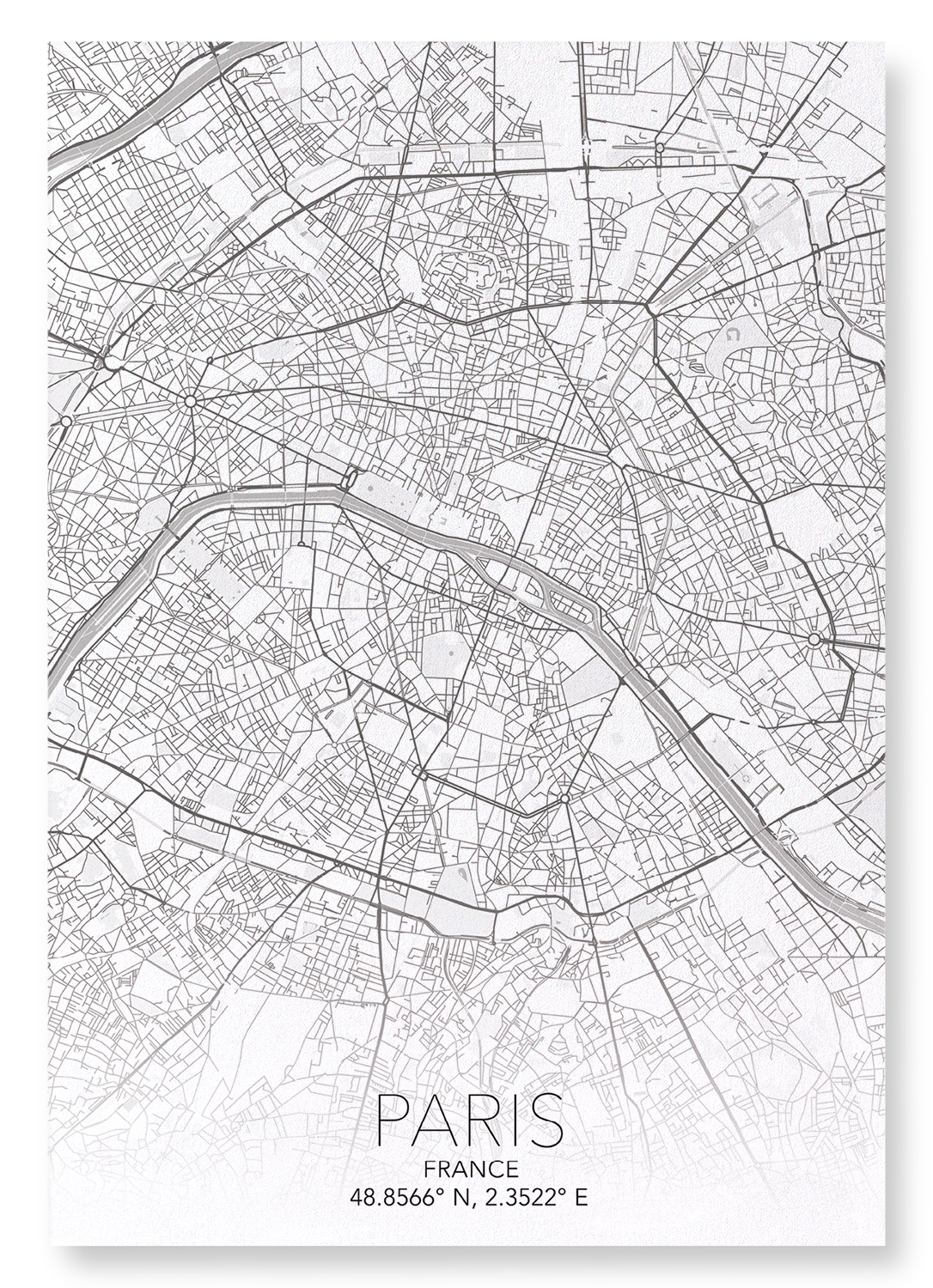 PARIS FULL: Map Full Art Print