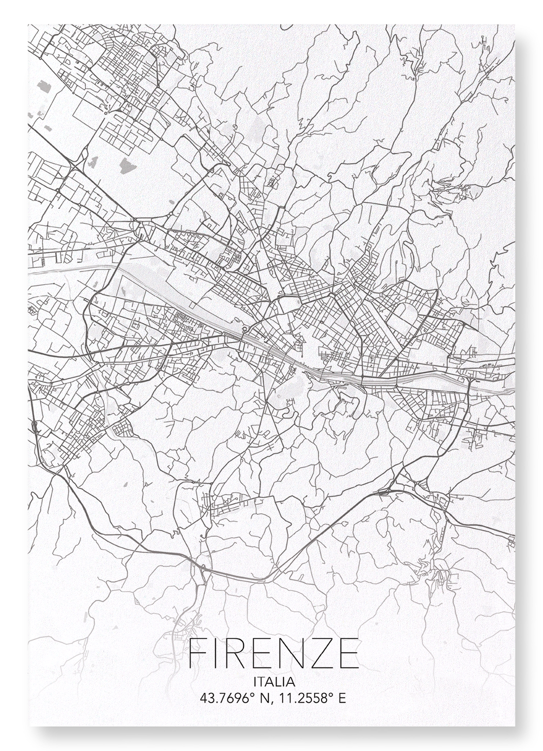 FLORENCE FULL: Map Full Art Print