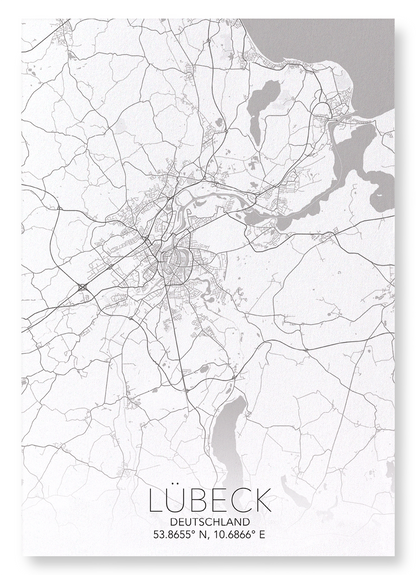LÜBECK FULL: Map Full Art Print