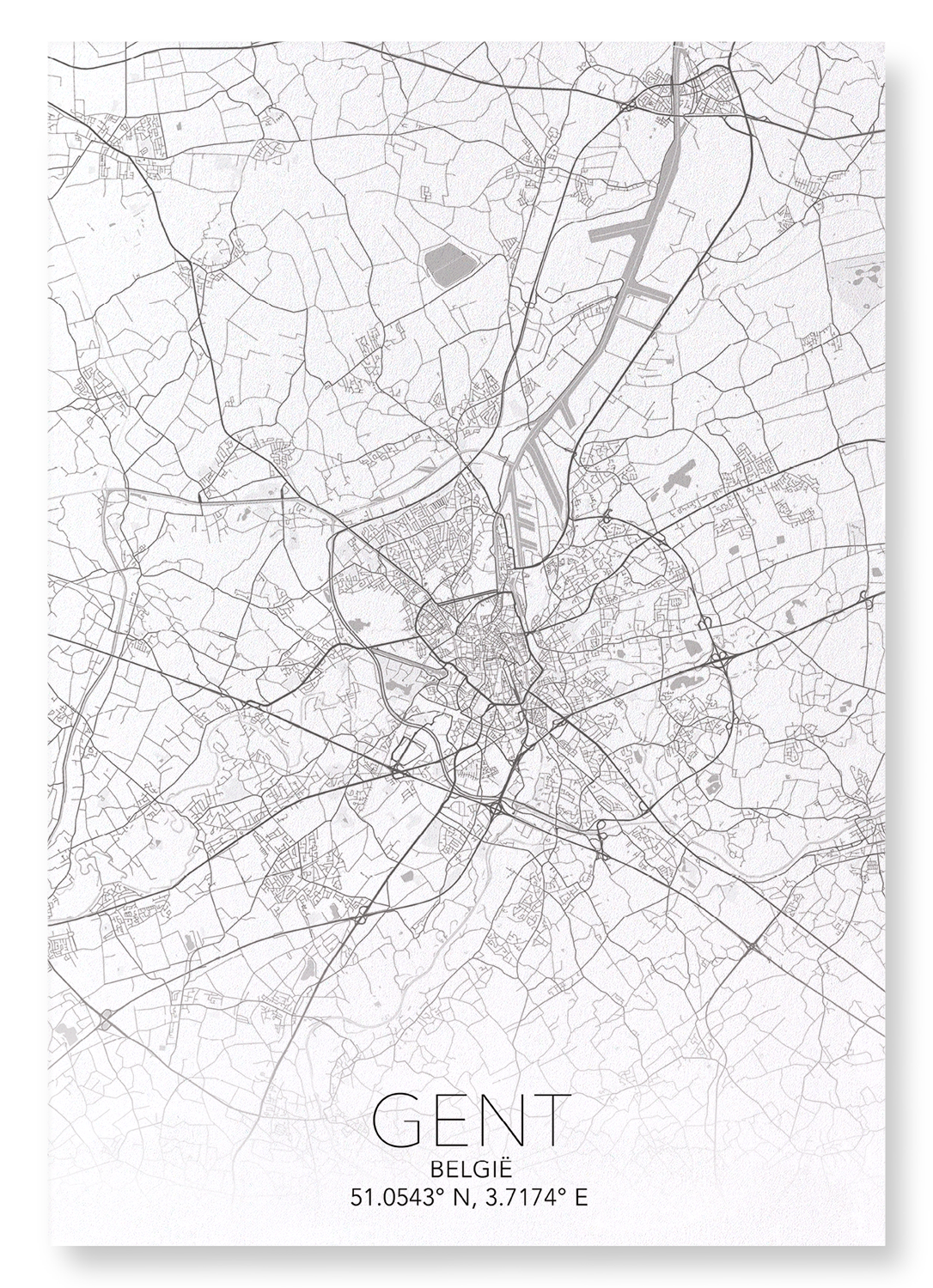 GHENT FULL: Map Full Art Print