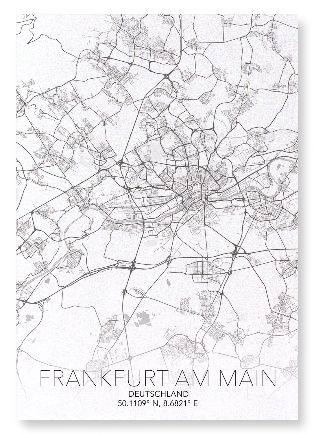 FRANKFURT FULL: Map Full Art Print