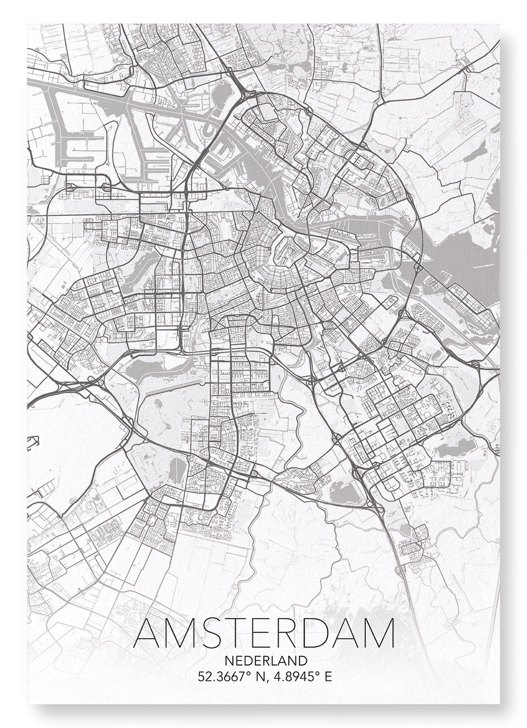 AMSTERDAM FULL: Map Full Art Print