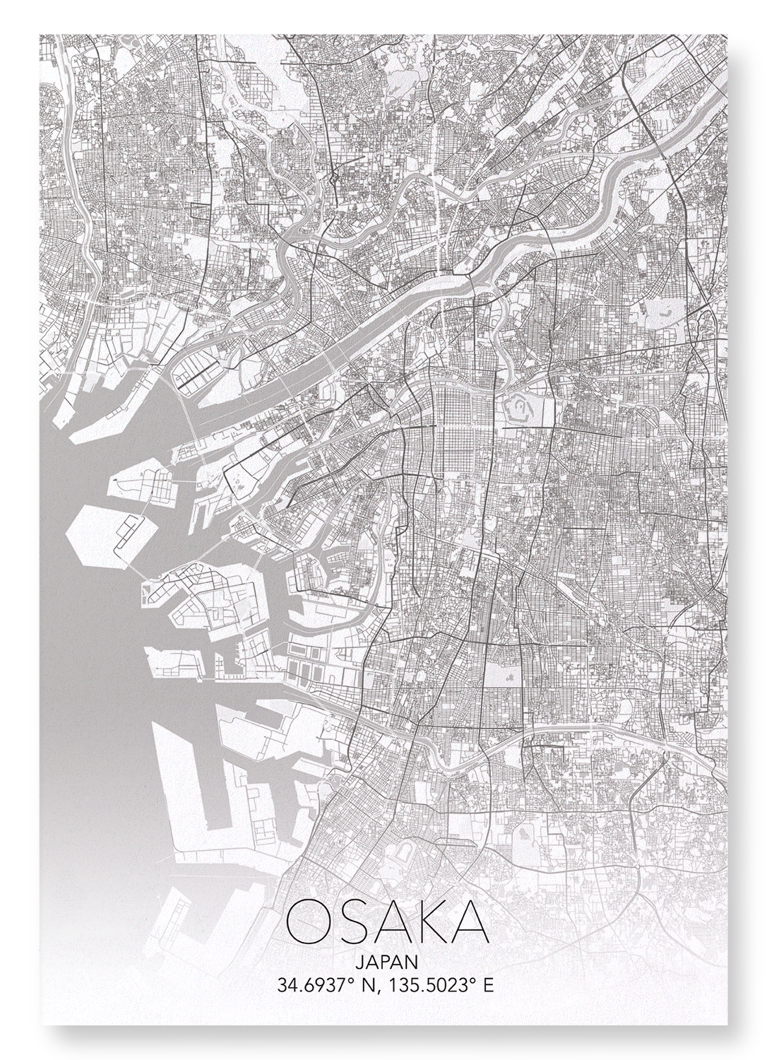 OSAKA FULL: Map Full Art Print