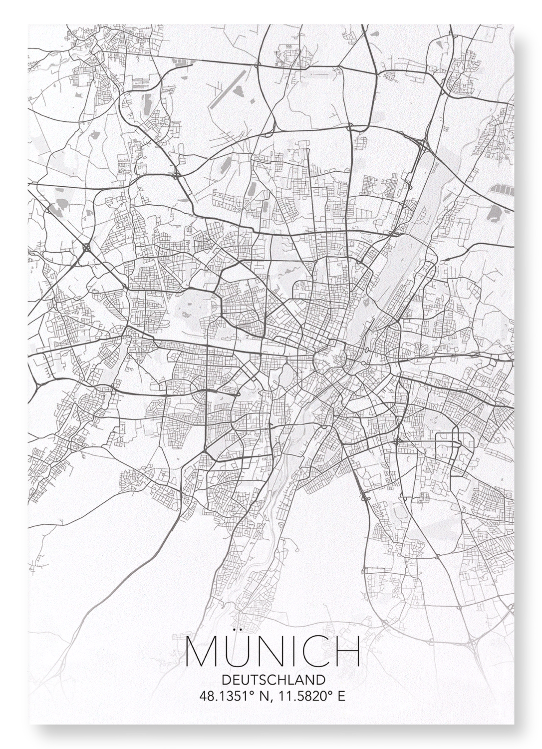 MUNICH FULL: Map Full Art Print
