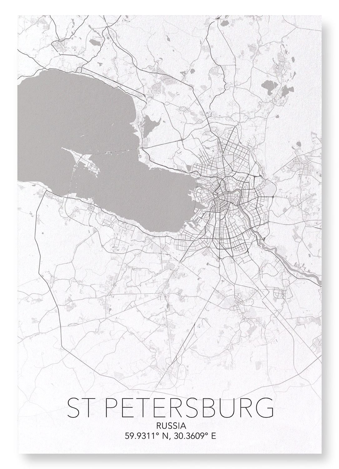 ST PETERSBURG FULL: Map Full Art Print