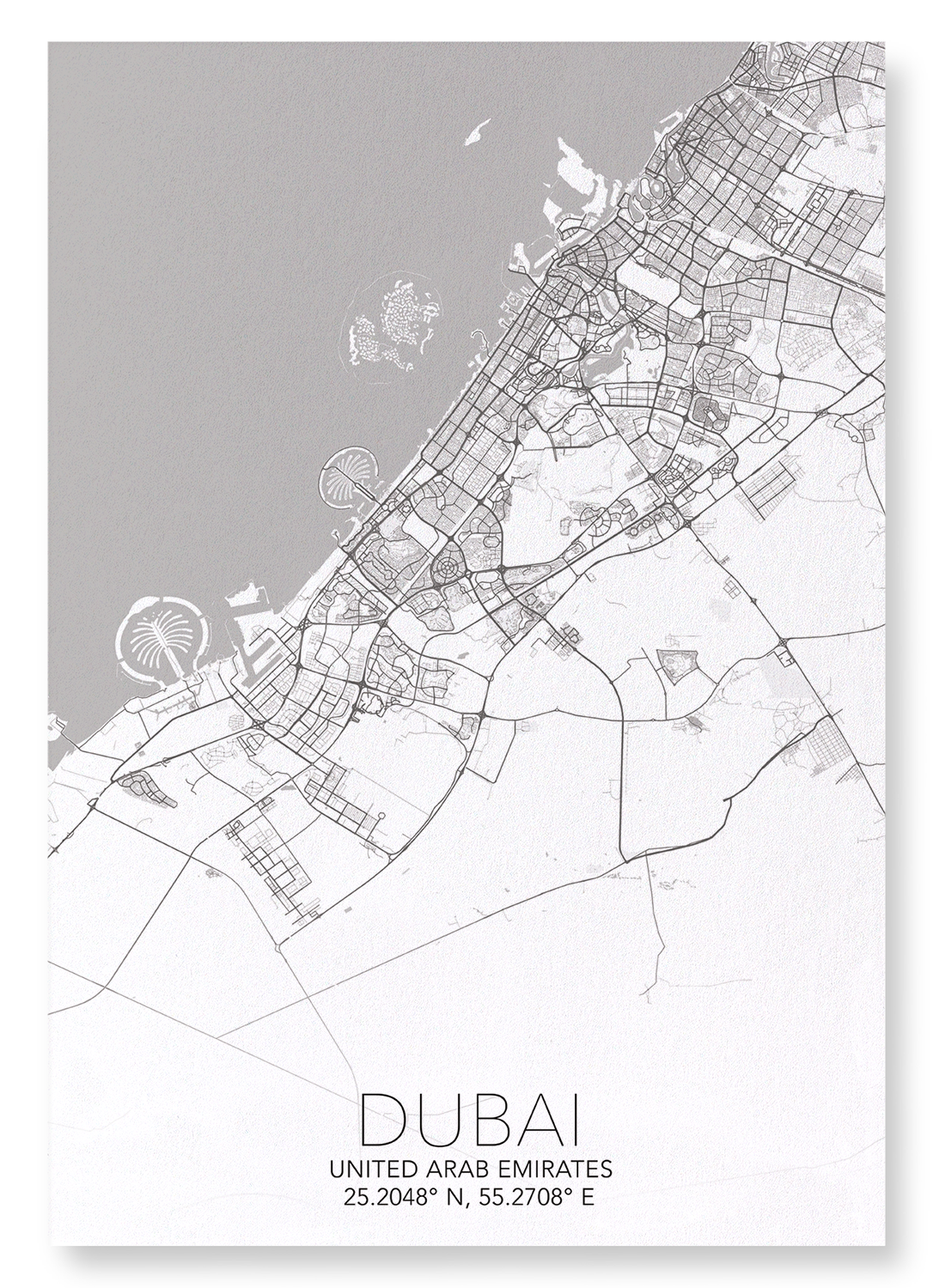 DUBAI FULL: Map Full Art Print
