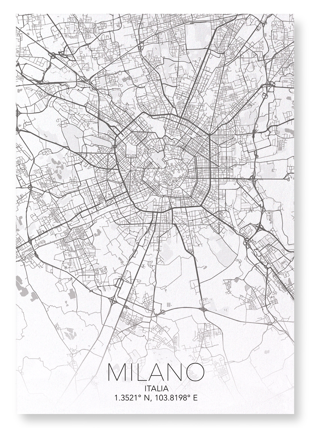 MILAN FULL: Map Full Art Print