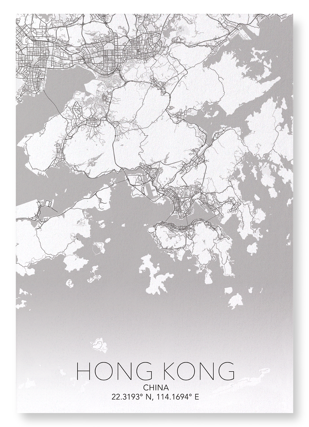 HONG KONG FULL: Map Full Art Print