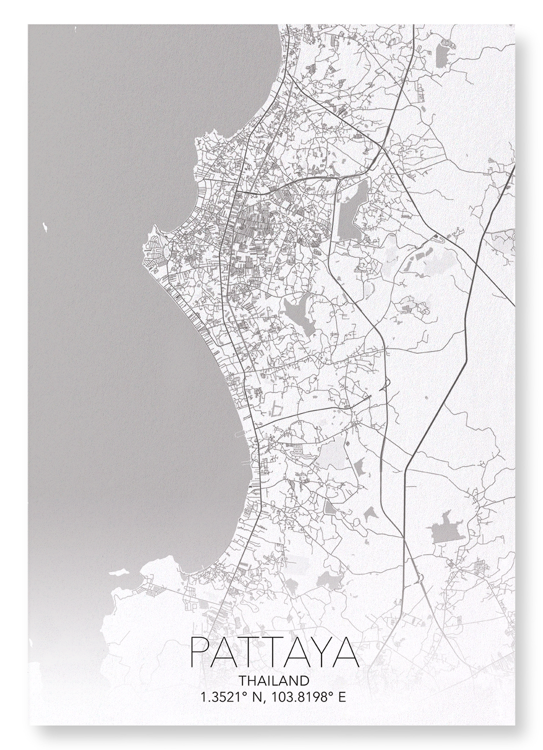 PATTAYA FULL: Map Full Art Print