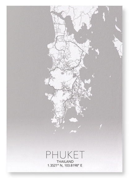 PHUKET FULL: Map Full Art Print