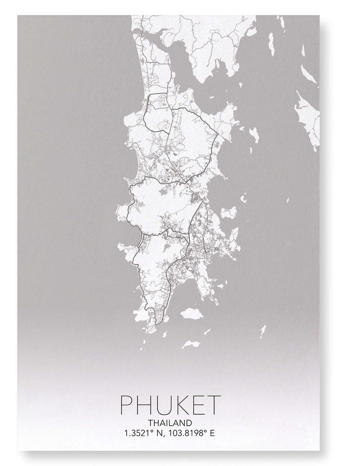 PHUKET FULL: Map Full Art Print