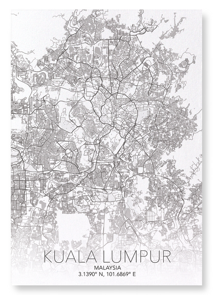 KUALA LUMPUR FULL: Map Full Art Print